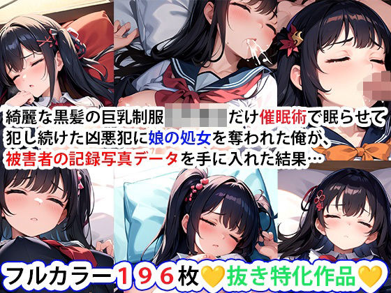 綺麗な黒髪の巨乳制服女子校生だけ催●術で眠らせて犯し続けた凶悪犯に娘の処女を奪われた俺が、被害者の記録写真データを手に入れた結果…  エロ画像436957