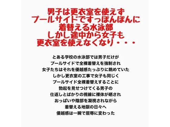 男子は更衣室を使えずプールサイドですっぽんぽんに着替える水泳部。しかし途中から女子も更衣室を使えなくなり・・・  エロ画像778215